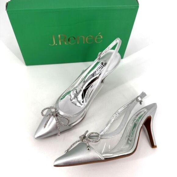 NWT J.Reneé Tadma Glass Slipper Rhinestone Pumps Heels Size 12W Cocktail Wedding - Picture 9 of 10